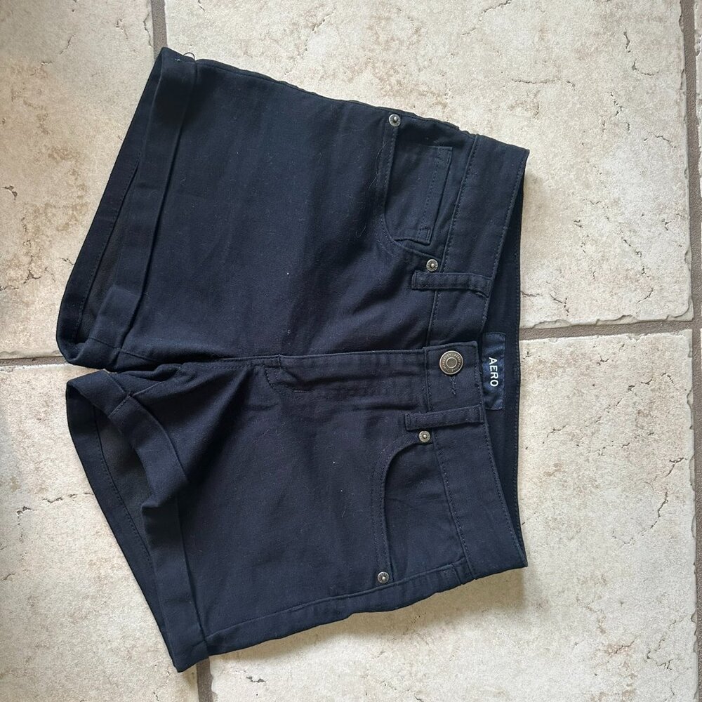 Aero High Rise Midi Jean Shorts